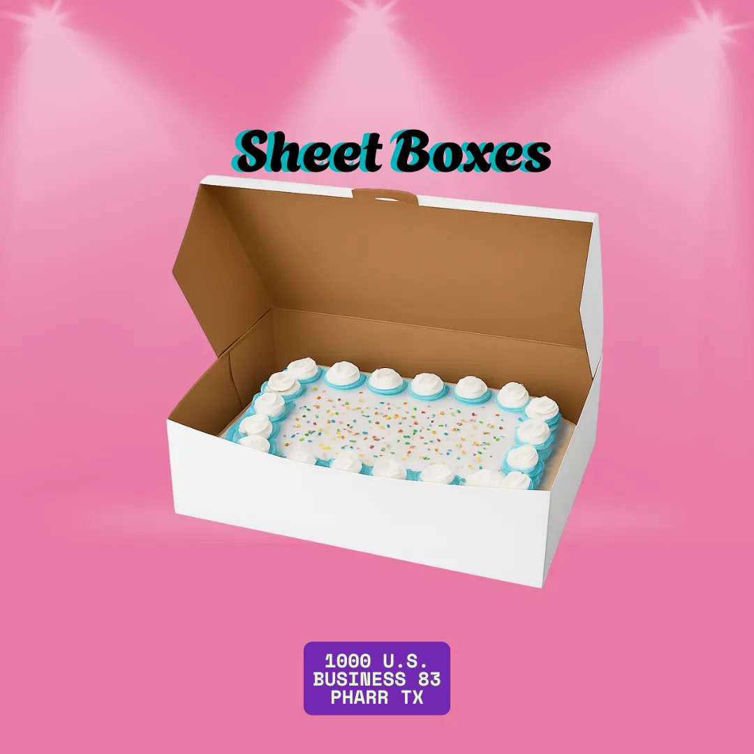 Quarter Sheet Cake Box – White Corrugated with Lid (14.5x10.5x5) – Pack of 5