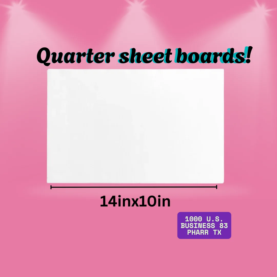 14" x 10" Quarter Sheet Cake Board – Corrugated, Sharp Corners (Pack of 5)