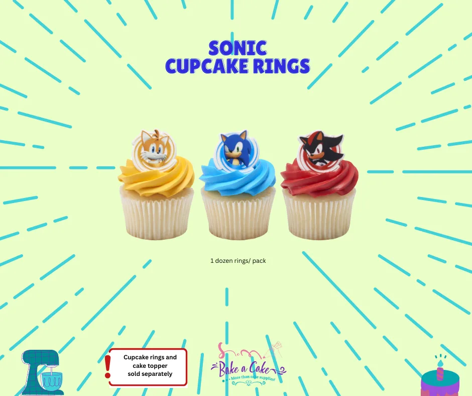 Sonic the Hedgehog Cupcake Rings – Speed Into Sweetness!