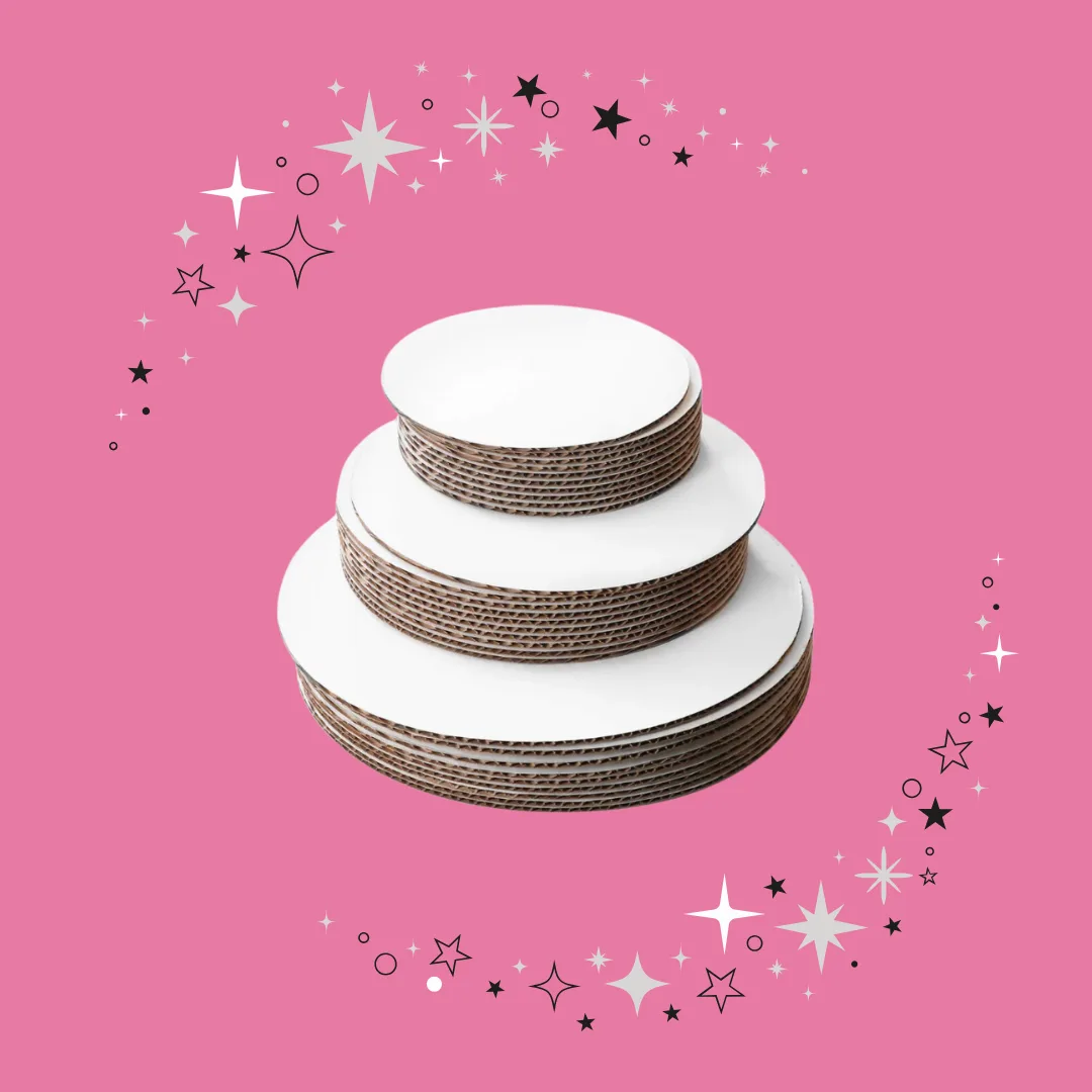 Corrugated Round Cake Boards- Sold in packs of 6