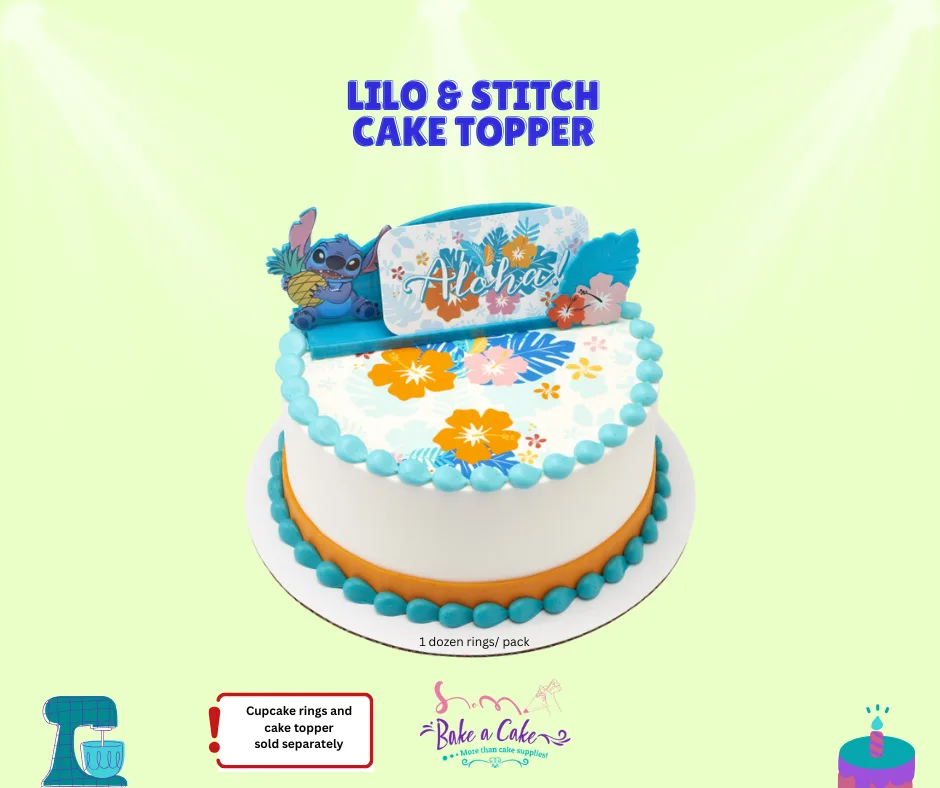 Disney Lilo & Stitch Cake Topper – Tropical Ohana Celebration