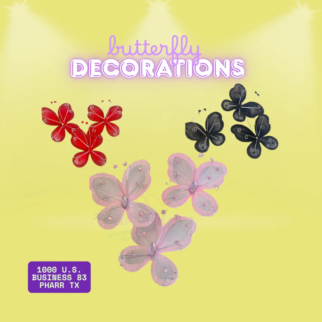 Butterfly Decorations – Set of 3 (Small, Medium, Large)