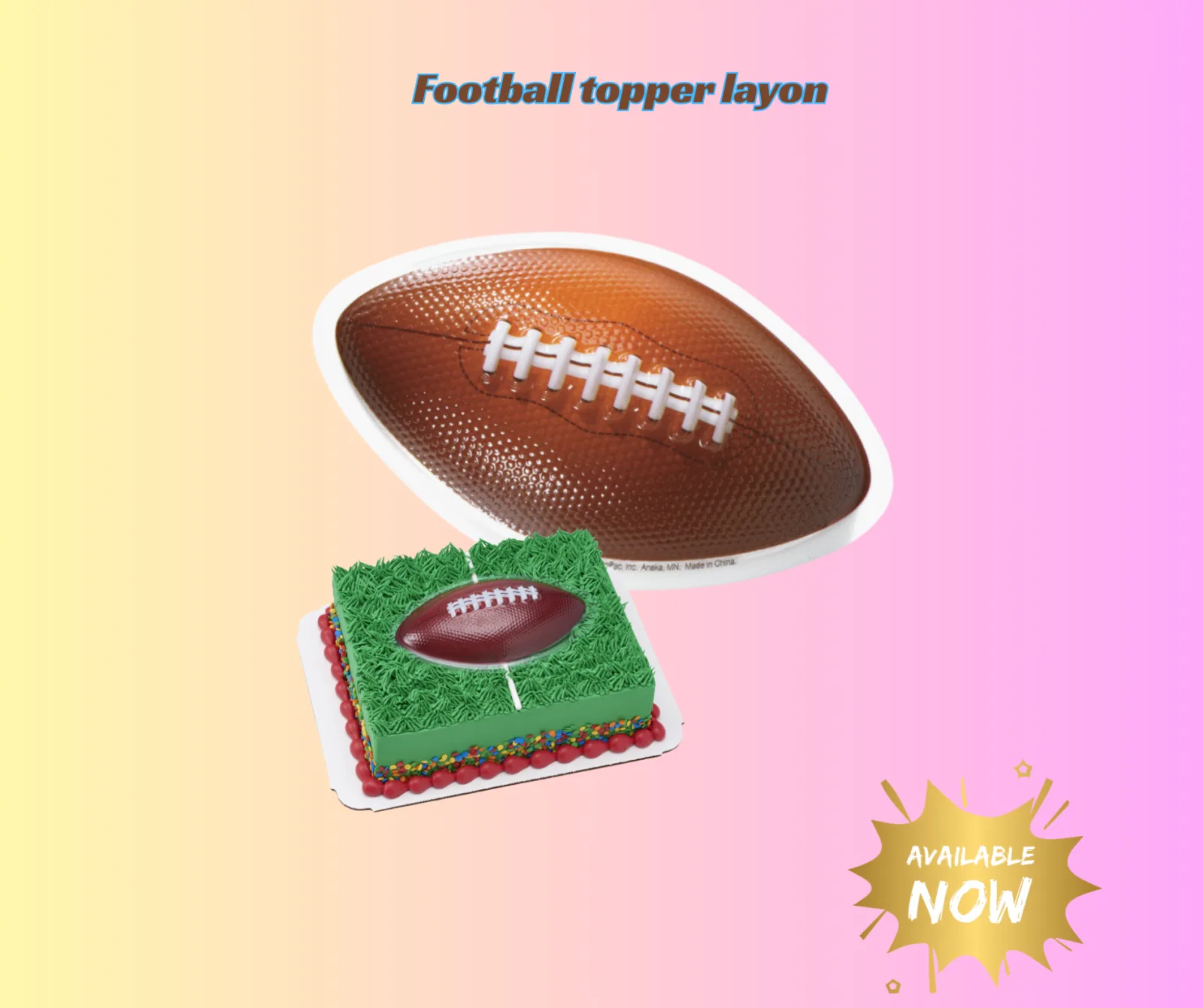 3D Football Cake Layons (Half Dozen) | Football Cake Toppers