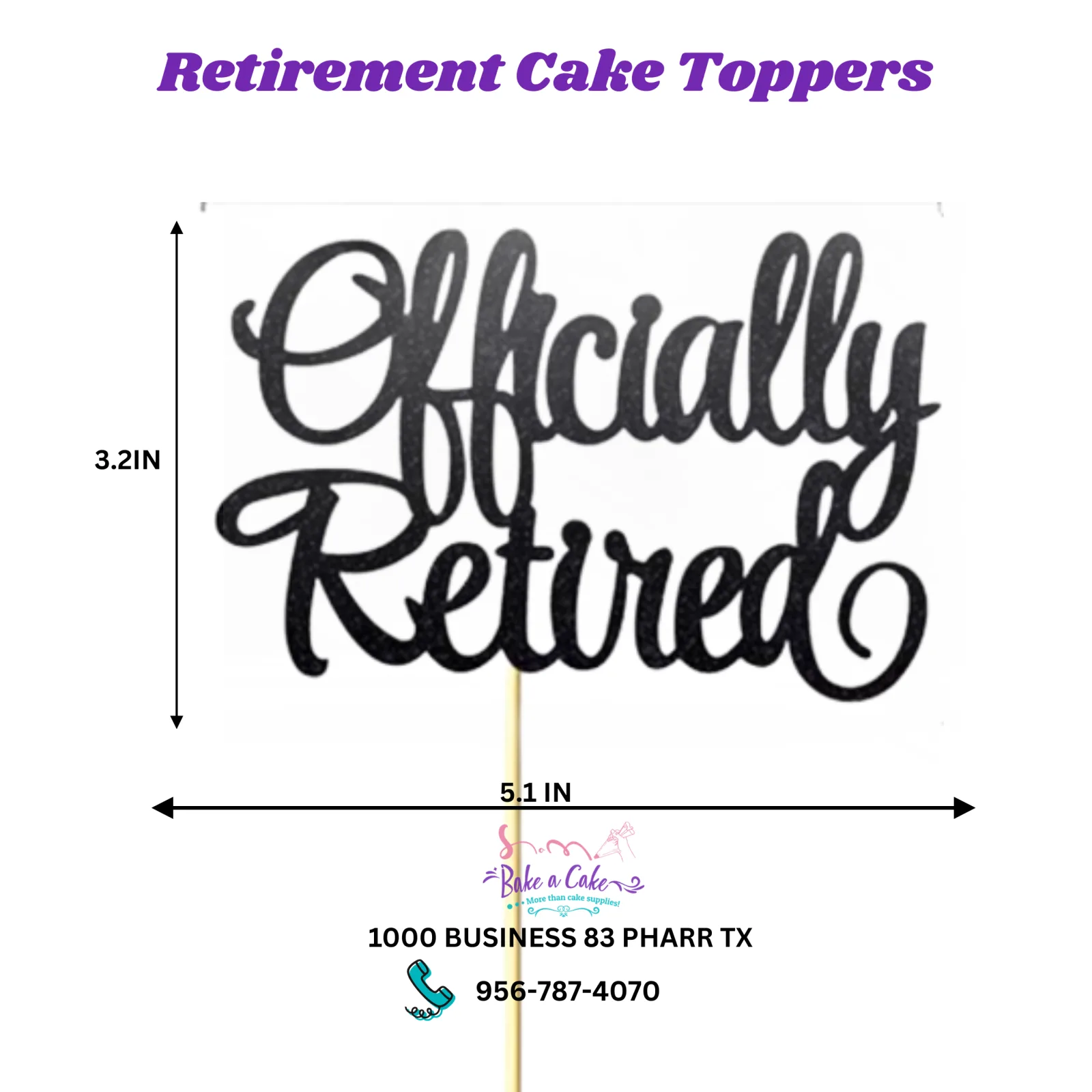 Officially Retired Cake Toppers – Choose Your Style | Gold Glitter or Black Glitter