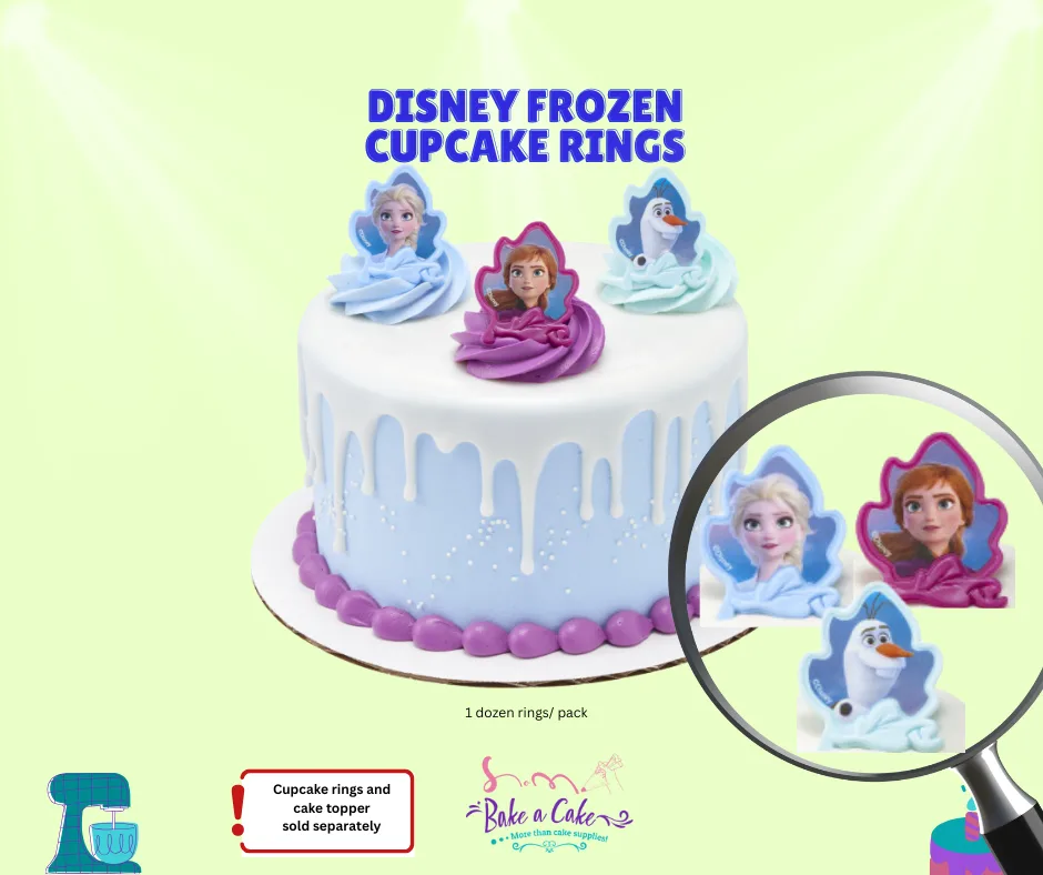 Disney Frozen Cupcake Rings – Elsa, Anna & Olaf (12-Pack)