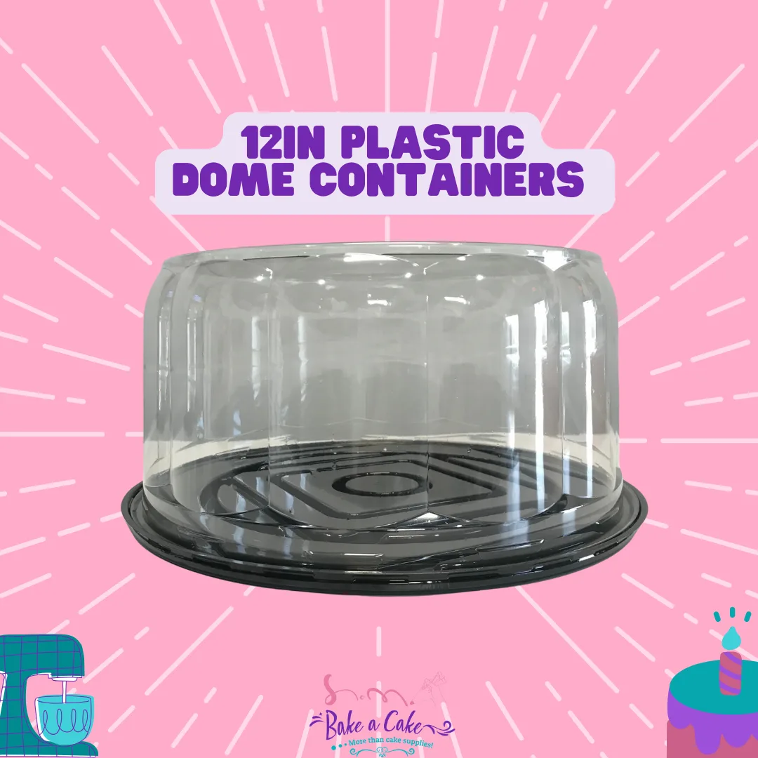 12in round plastic dome container-5pack