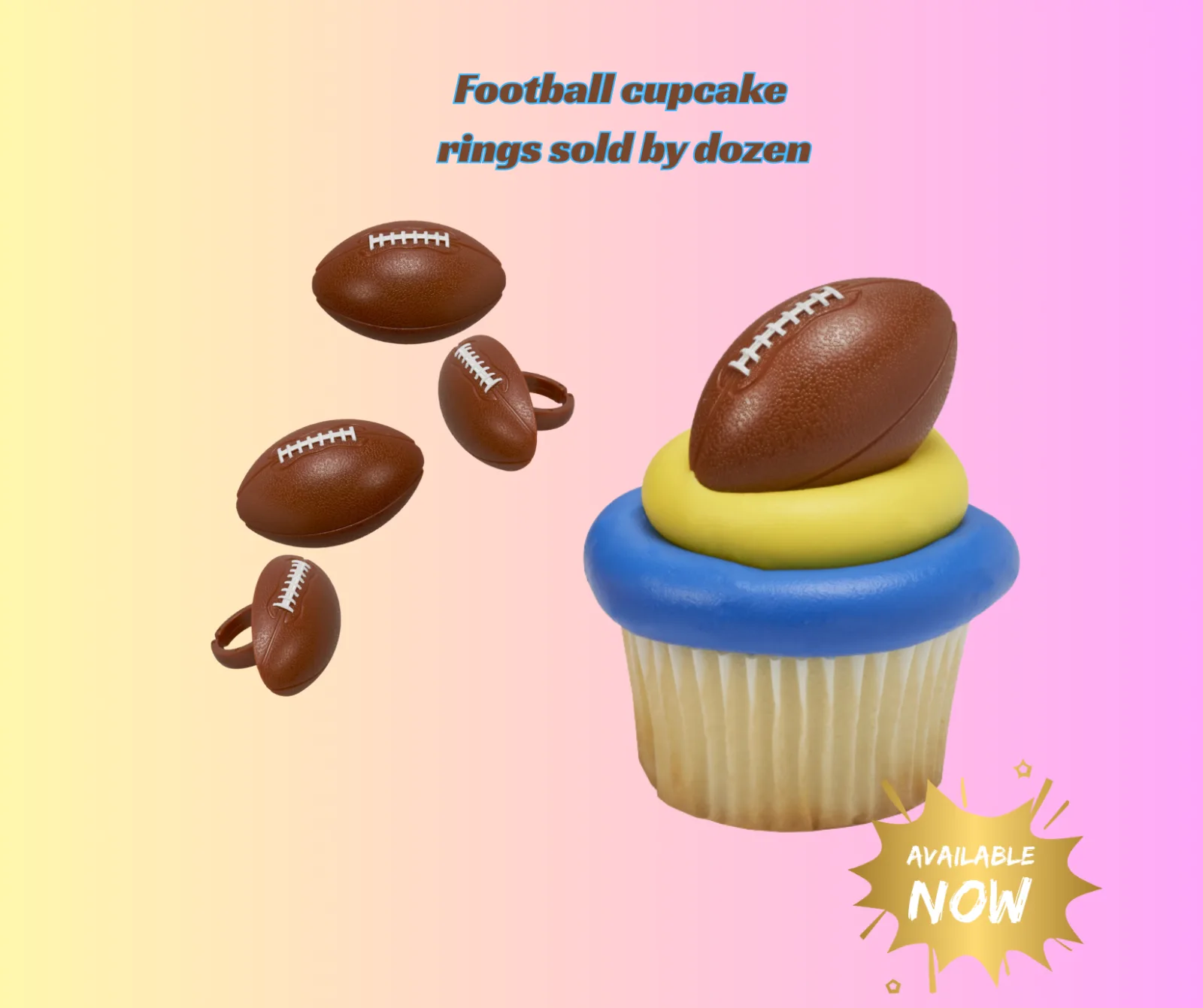 Football Cupcake Rings (Dozen) or 12 dozens