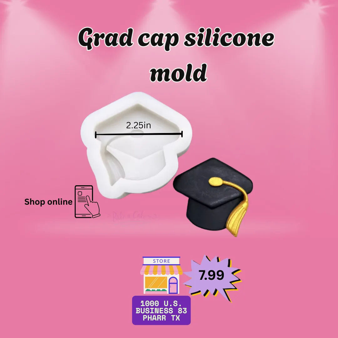 Graduation Cap Silicone Mold – 2.25" Fondant or Chocolate