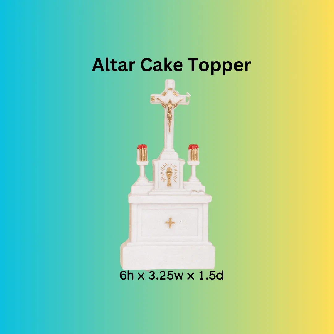 Christian Church Altar Cake Topper – 6"x3.25"x1.5" – Single or Dozen