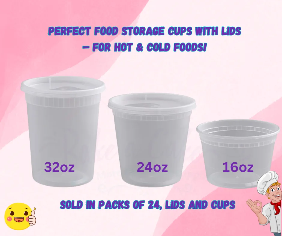 Food Storage Cups with Lids – For Hot & Cold Foods!