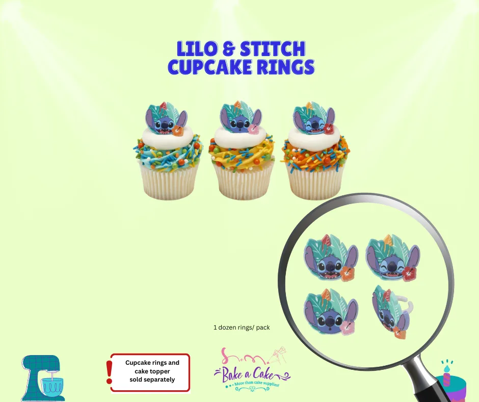 Lilo & Stitch Rings – Perfect for Cupcakes, Donuts & Cakes