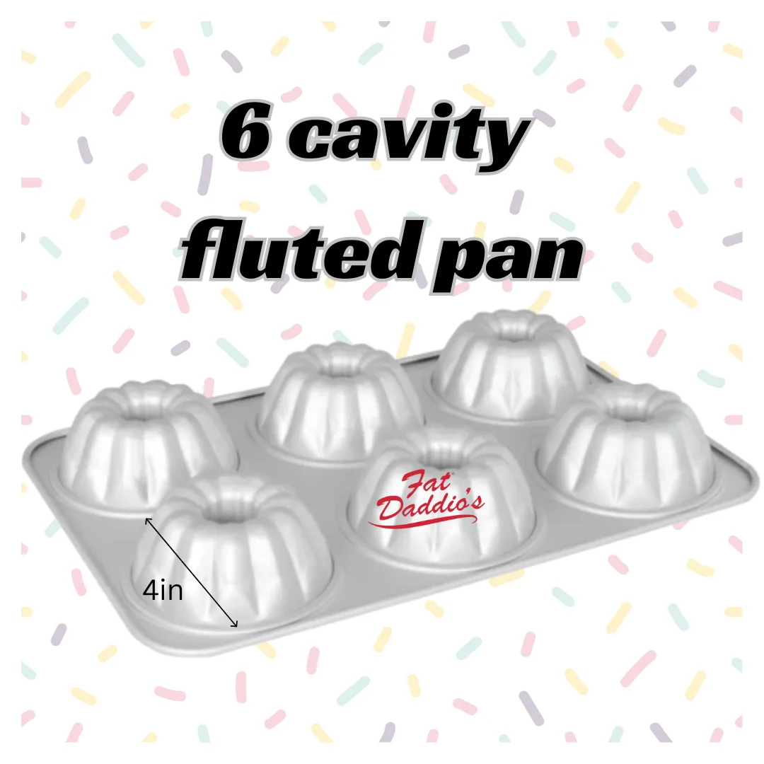 Fat Daddio’s 6-Cavity 4” Fluted Pan – Professional-Grade Bakeware