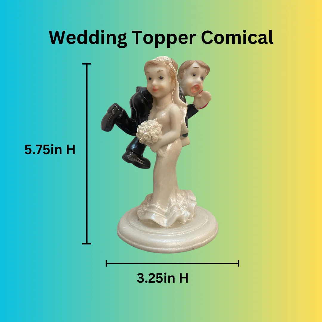 Comical Wedding Cake Topper – 5.75”H x 3.25”W